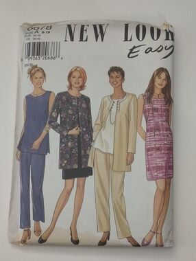 2/$20 New Look Easy 6678 Sewing Pattern 039363206866 Coat Tunic Dress Pants